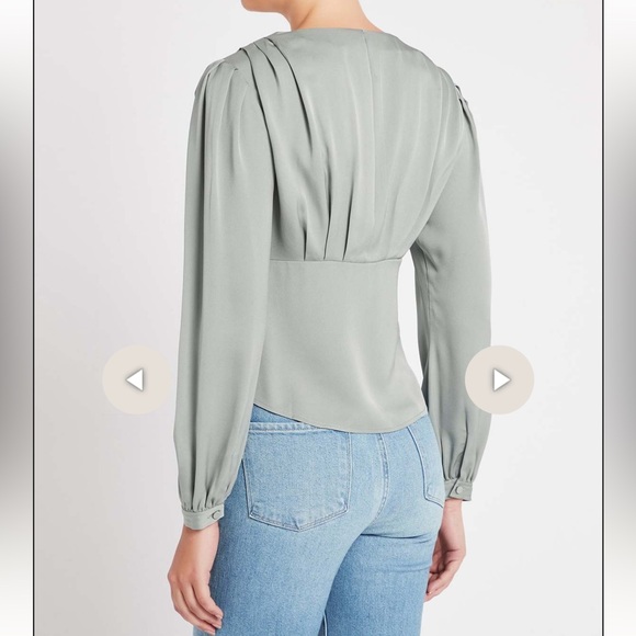 Frame denim empire pleat top- green - Picture 4 of 10